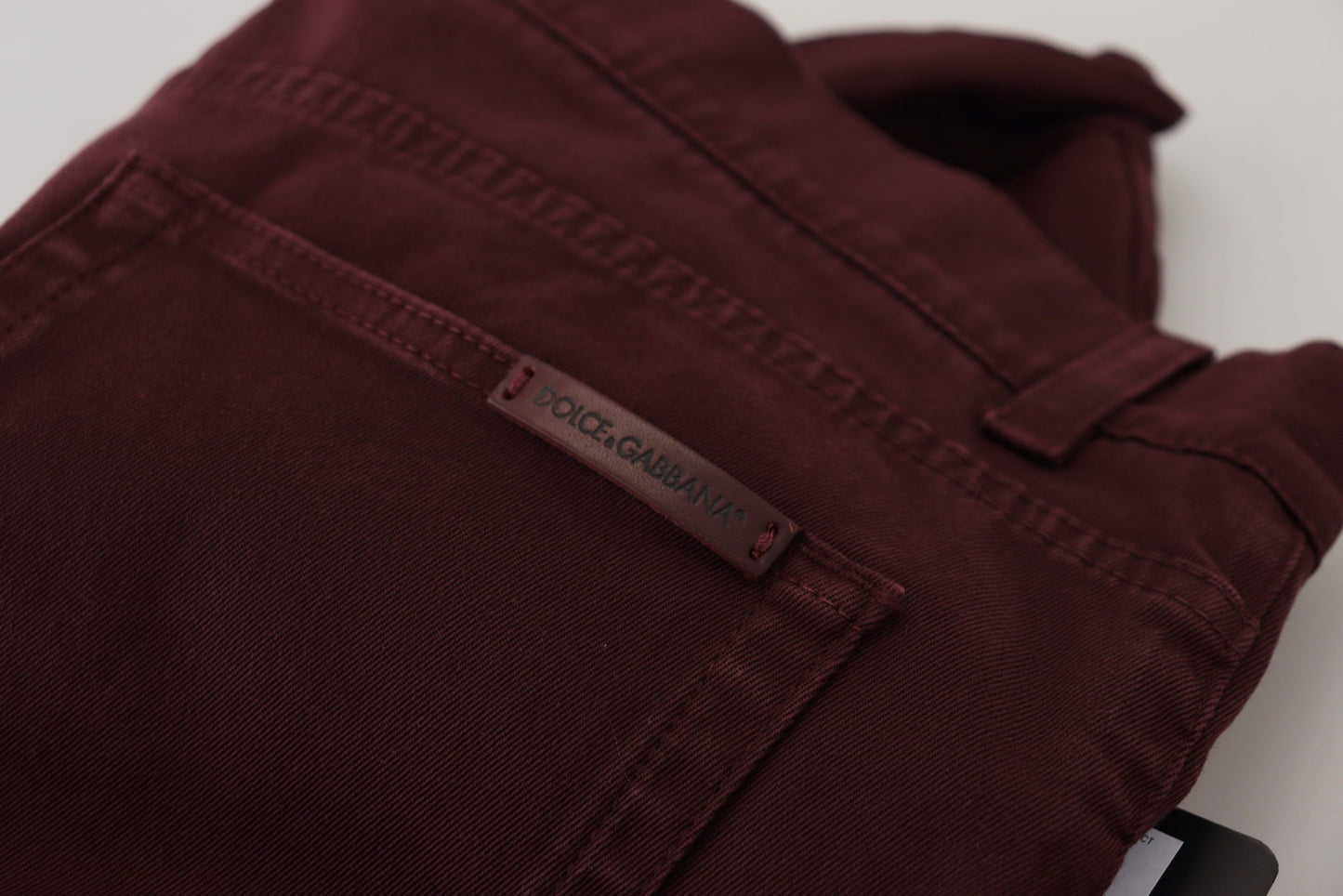 Dolce & Gabbana Slim Fit Bordeaux Jeans - Italian Luxury Dolce & Gabbana