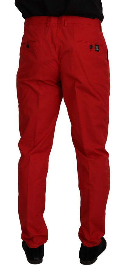 Dolce & Gabbana Elegant Slim Fit Crimson Chinos Dolce & Gabbana