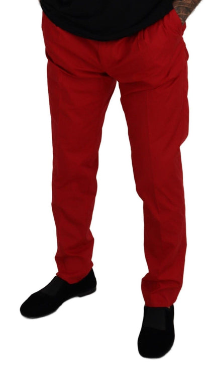 Dolce & Gabbana Elegant Slim Fit Crimson Chinos Dolce & Gabbana