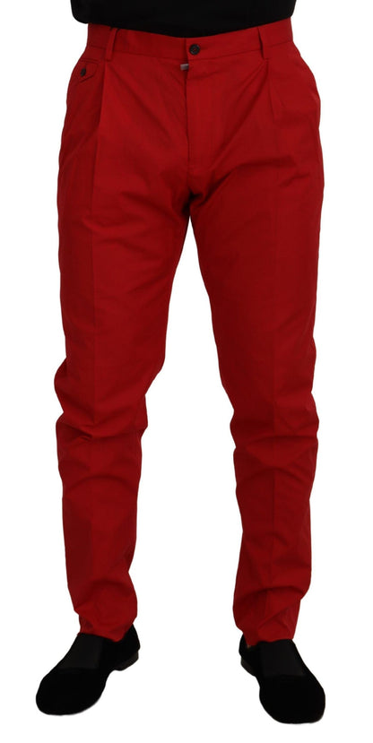 Dolce & Gabbana Elegant Slim Fit Crimson Chinos Dolce & Gabbana