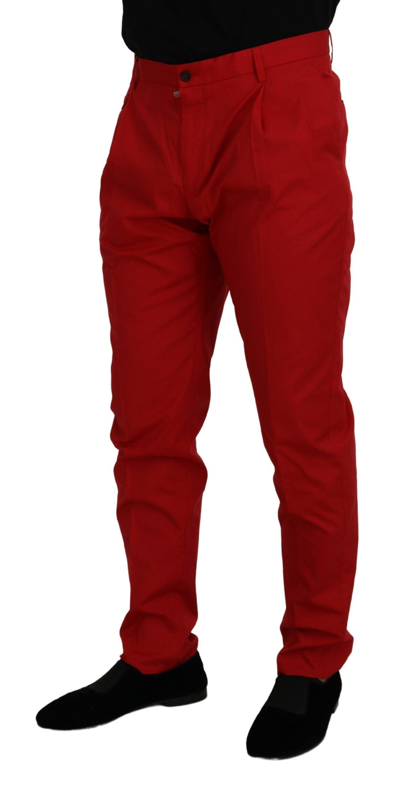 Dolce & Gabbana Elegant Slim Fit Crimson Chinos Dolce & Gabbana