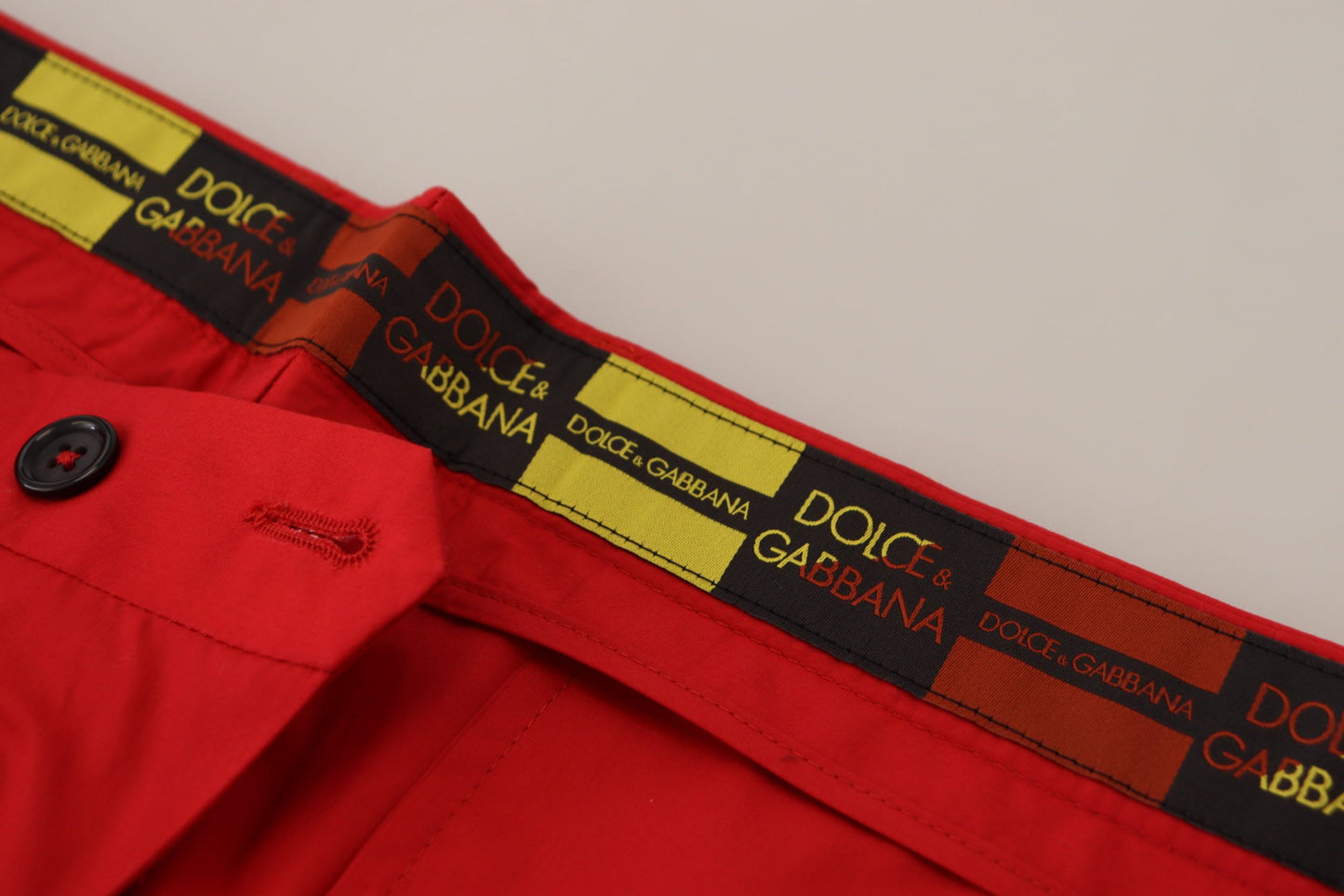 Dolce & Gabbana Elegant Slim Fit Crimson Chinos Dolce & Gabbana