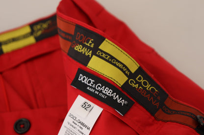 Dolce & Gabbana Elegant Slim Fit Crimson Chinos Dolce & Gabbana