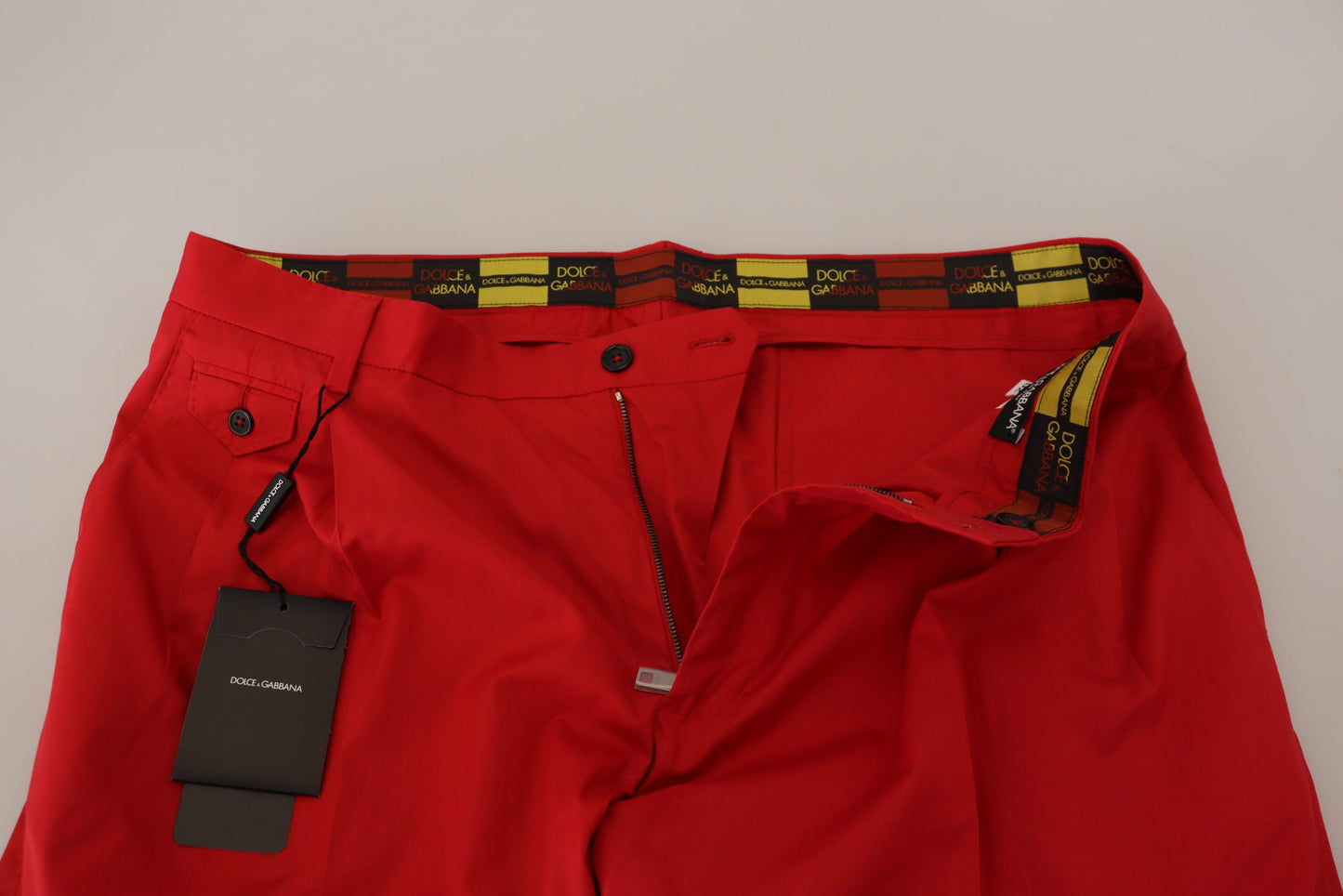 Dolce & Gabbana Elegant Slim Fit Crimson Chinos Dolce & Gabbana