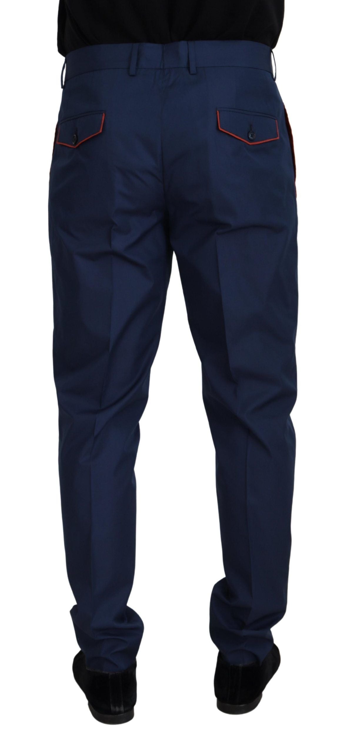 Dolce & Gabbana Elegant Slim Fit Chinos in Blue Silk Blend Dolce & Gabbana