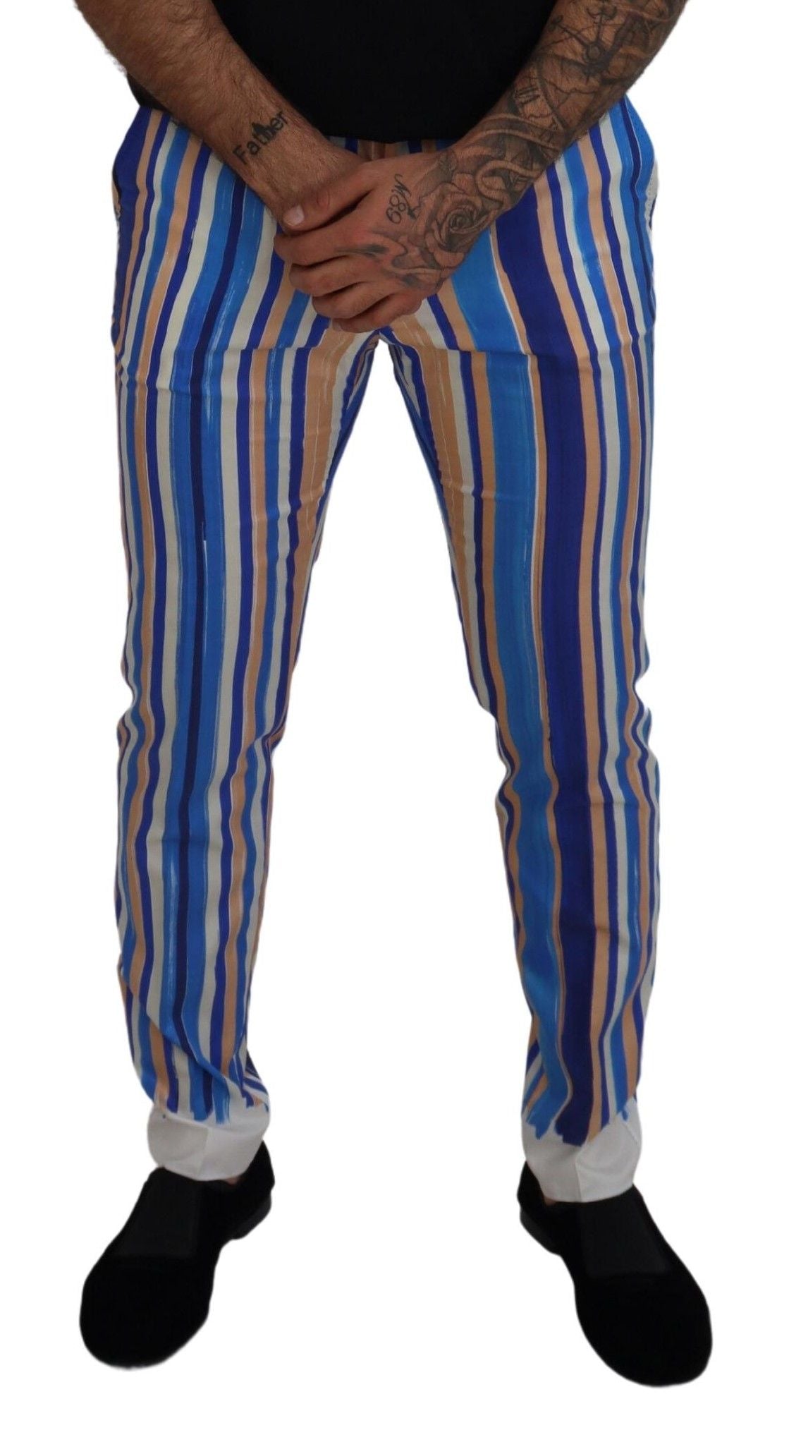 Dolce & Gabbana Sleek Striped Slim Fit Chinos Dolce & Gabbana