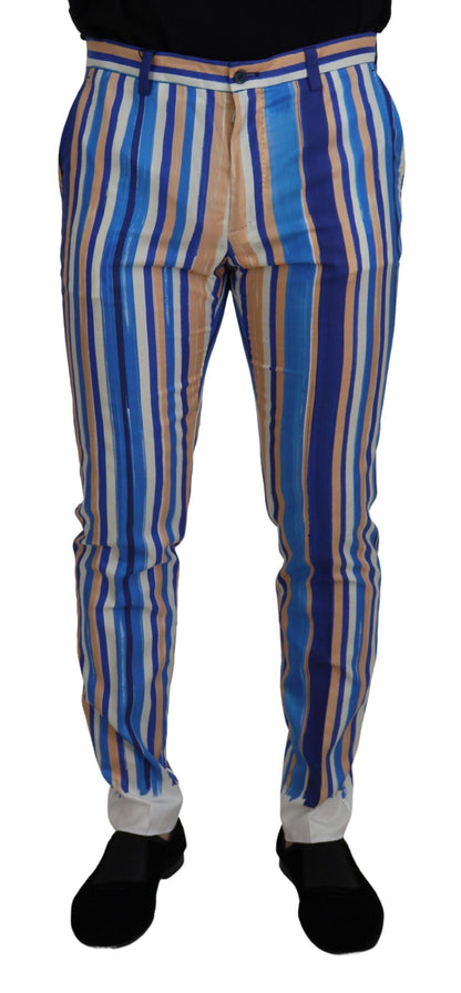 Dolce & Gabbana Sleek Striped Slim Fit Chinos Dolce & Gabbana