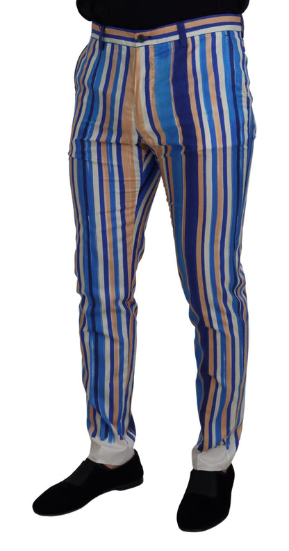 Dolce & Gabbana Sleek Striped Slim Fit Chinos Dolce & Gabbana