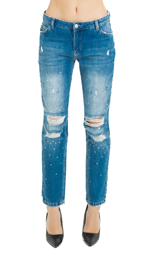 Imperfect Chic Distressed Straight Leg Jeans Imperfect