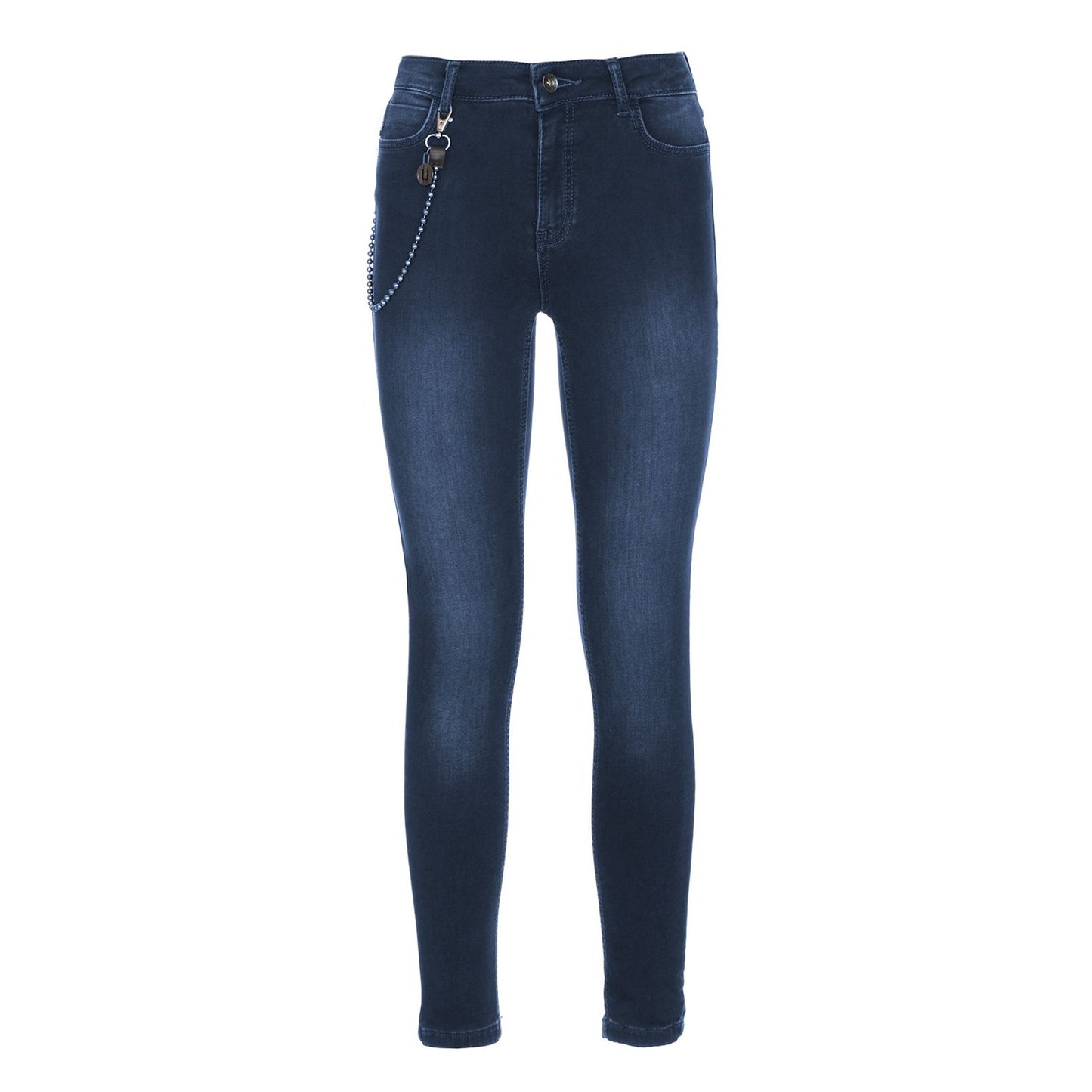 Imperfect Chic Lightly Washed Blue Slim-Fit Jeans with Chain Detail Imperfect