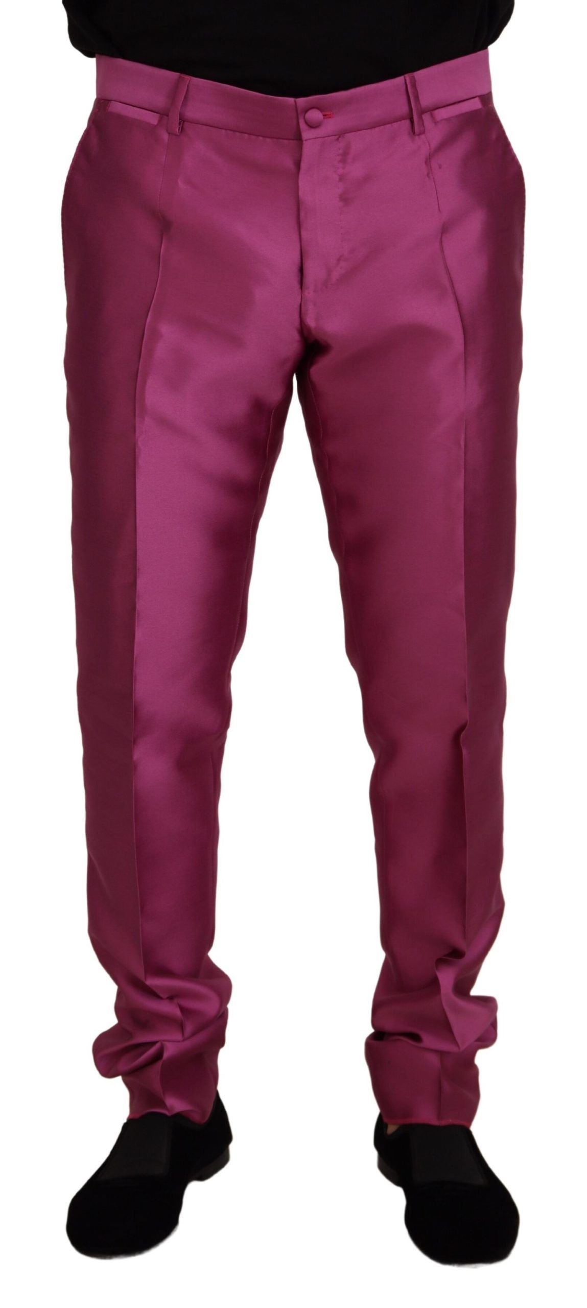 Dolce & Gabbana Elegant Slim Fit Formal Dress Pants in Pink Dolce & Gabbana