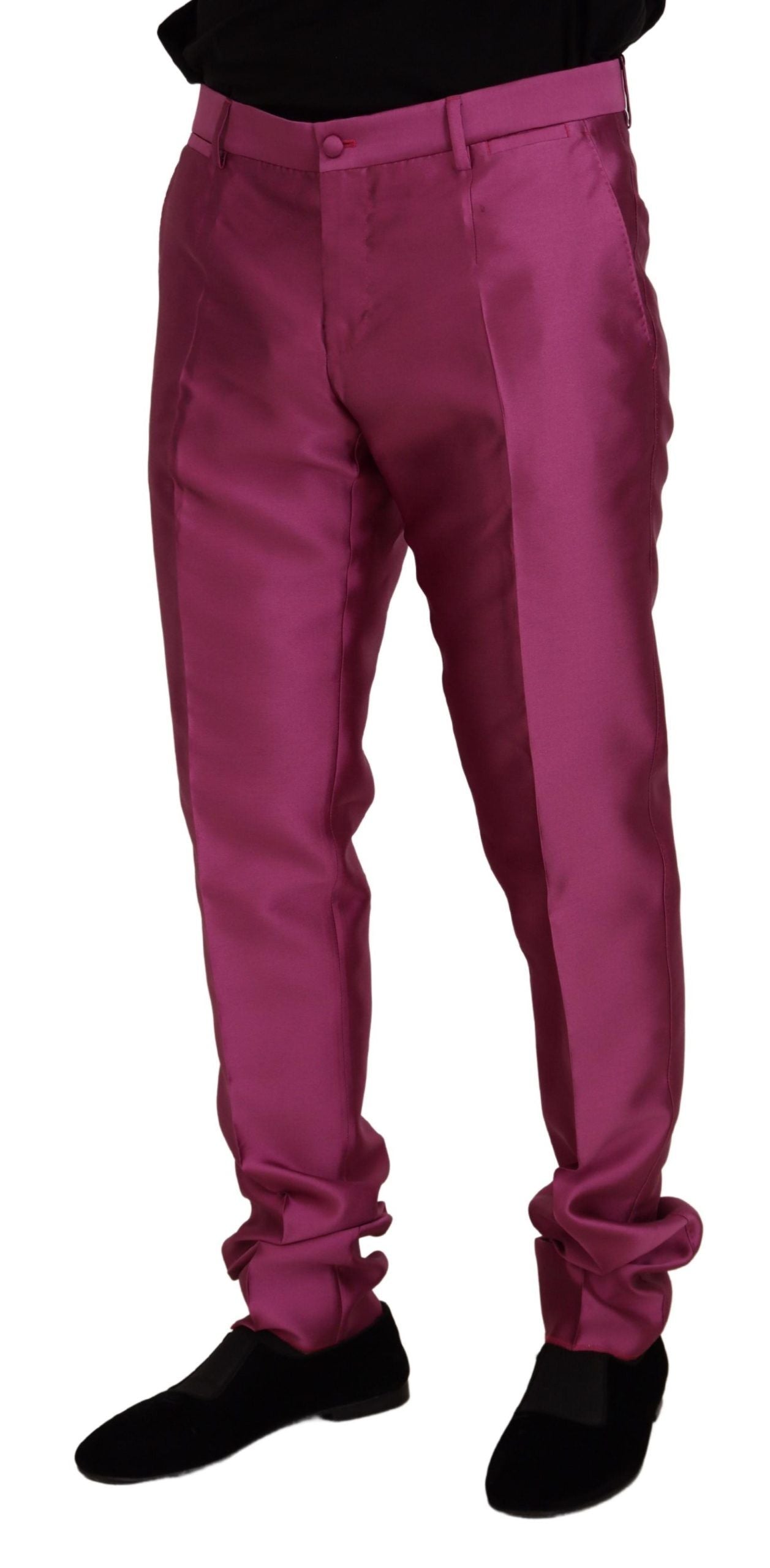 Dolce & Gabbana Elegant Slim Fit Formal Dress Pants in Pink Dolce & Gabbana