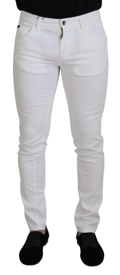 Dolce & Gabbana Elegant Slim Fit White Skinny Jeans Dolce & Gabbana