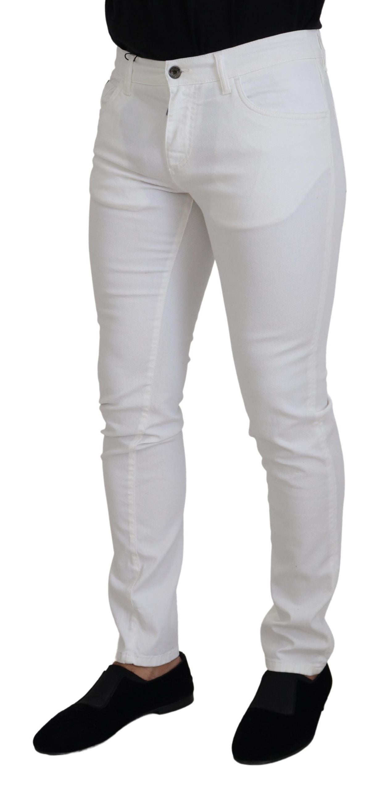 Dolce & Gabbana Elegant Slim Fit White Skinny Jeans Dolce & Gabbana