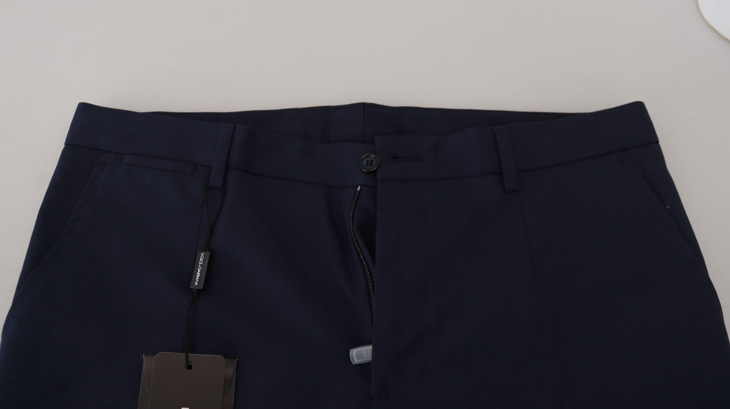 Dolce & Gabbana Elegant Slim Fit Blue Dress Pants Dolce & Gabbana