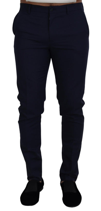 Dolce & Gabbana Elegant Slim Fit Blue Dress Pants Dolce & Gabbana