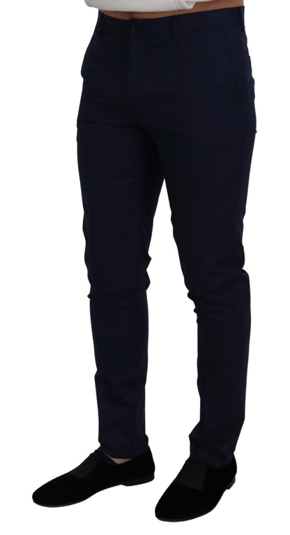 Dolce & Gabbana Elegant Slim Fit Blue Dress Pants Dolce & Gabbana