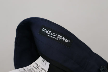 Dolce & Gabbana Elegant Slim Fit Blue Dress Pants Dolce & Gabbana