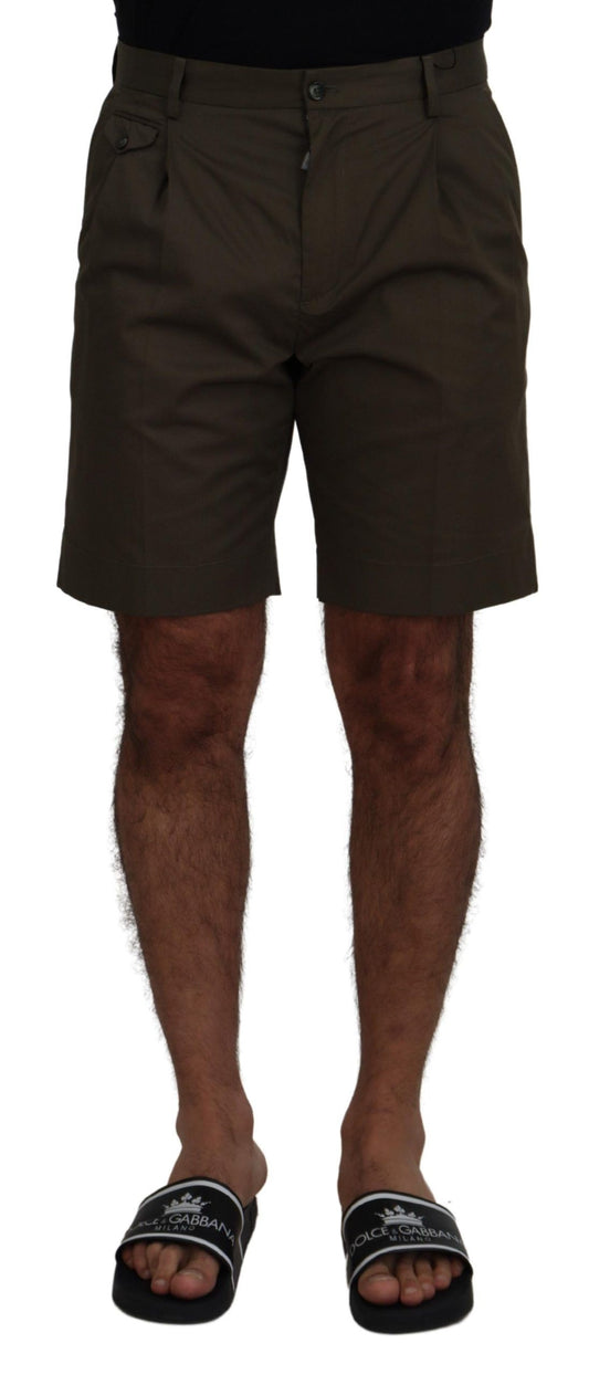 Dolce & Gabbana Elegant Green Cotton Chino Shorts Dolce & Gabbana