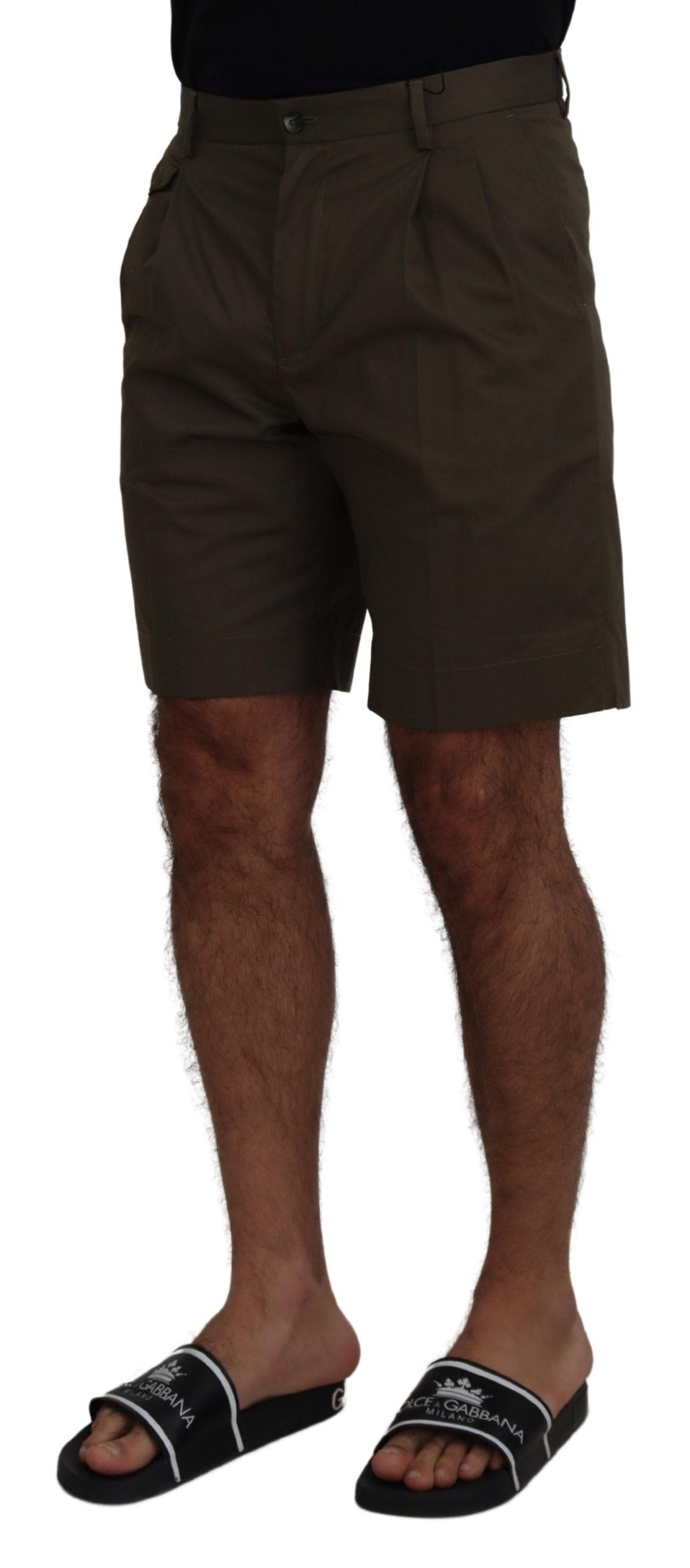 Dolce & Gabbana Elegant Green Cotton Chino Shorts Dolce & Gabbana