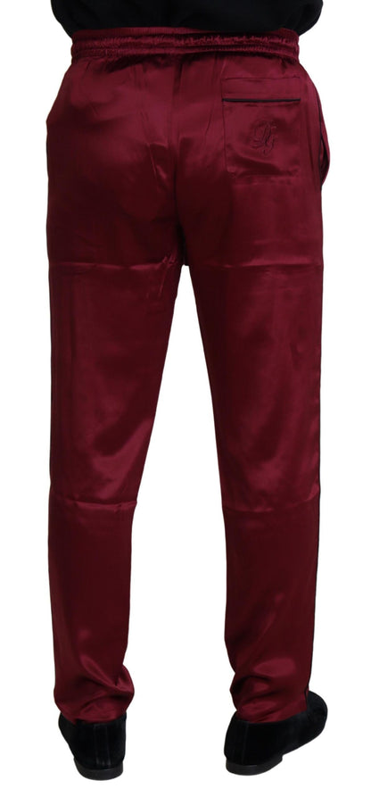 Dolce & Gabbana Silk Lounge Pants in Bordeaux Dolce & Gabbana