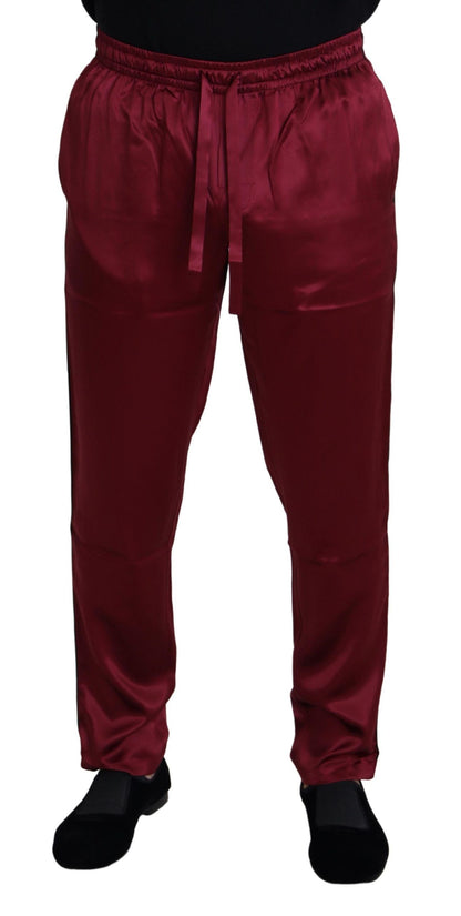 Dolce & Gabbana Silk Lounge Pants in Bordeaux Dolce & Gabbana