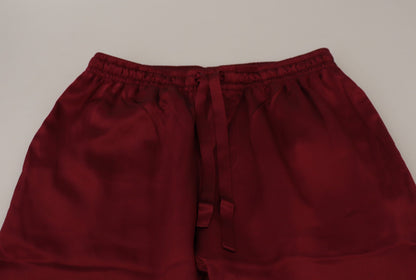 Dolce & Gabbana Silk Lounge Pants in Bordeaux Dolce & Gabbana