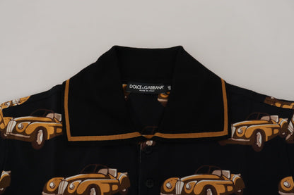 Dolce & Gabbana Elegant Car Print Polo T-Shirt in Black Dolce & Gabbana