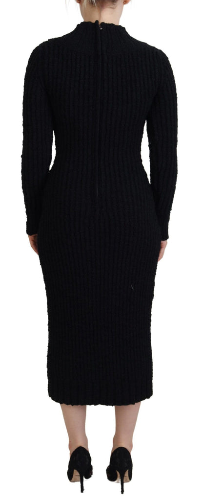 Dolce & Gabbana Elegant Black Wool Blend Sweater Dress Dolce & Gabbana