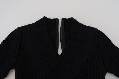 Dolce & Gabbana Elegant Black Wool Blend Sweater Dress Dolce & Gabbana