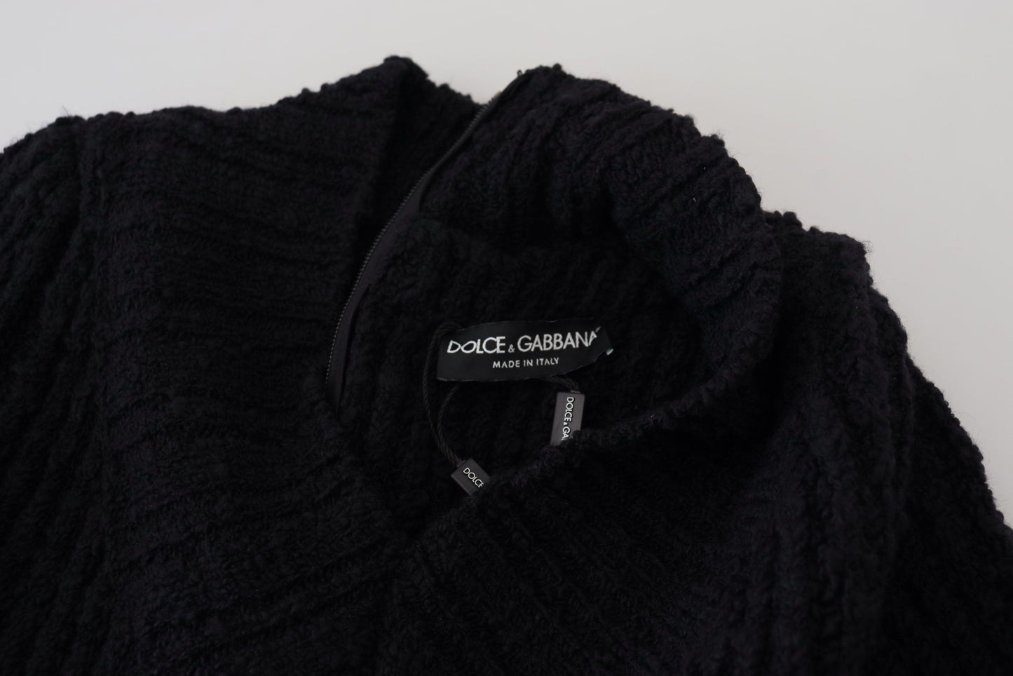 Dolce & Gabbana Elegant Black Wool Blend Sweater Dress Dolce & Gabbana