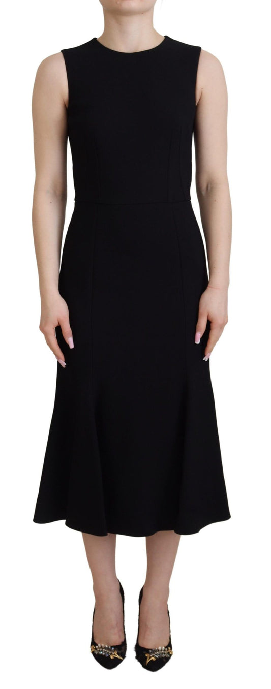 Dolce & Gabbana Elegant Fit and Flare Black Sheath Dress Dolce & Gabbana