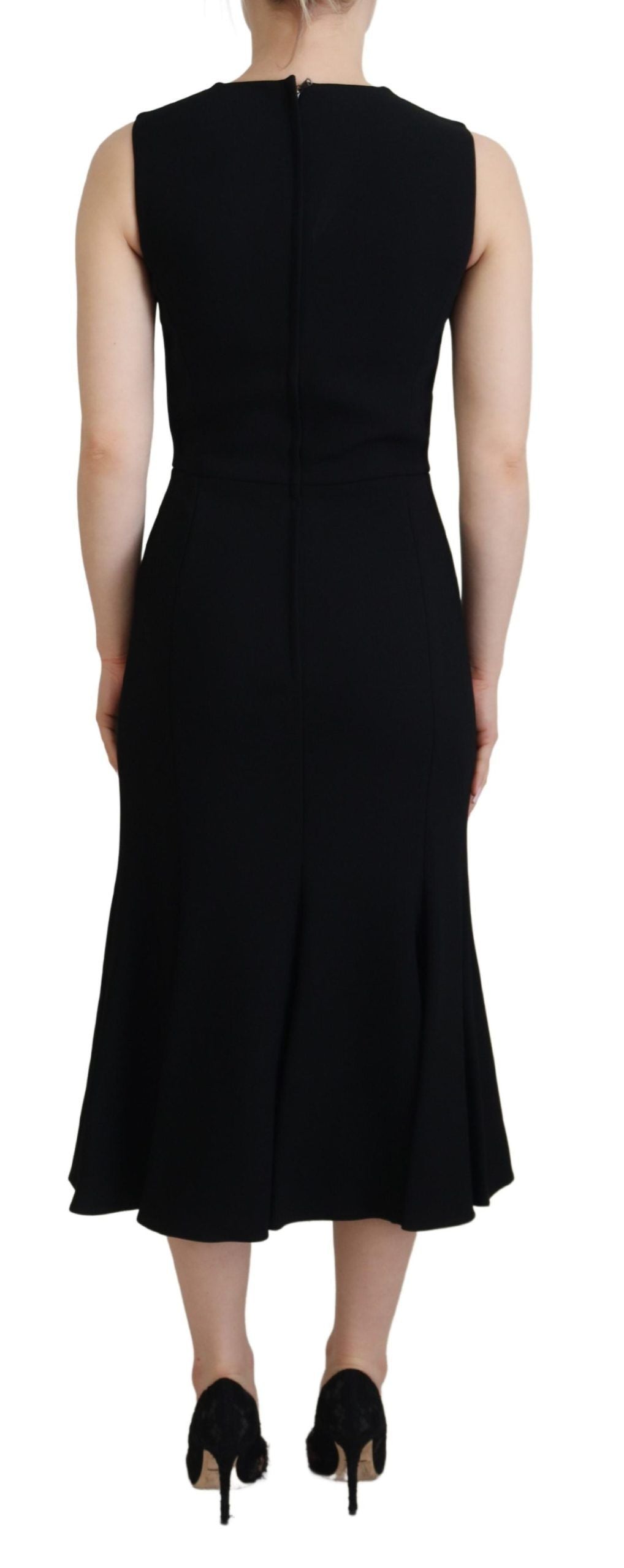 Dolce & Gabbana Elegant Fit and Flare Black Sheath Dress Dolce & Gabbana