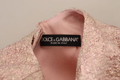 Dolce & Gabbana Elegant Pink Jacquard Midi Sheath Dress Dolce & Gabbana