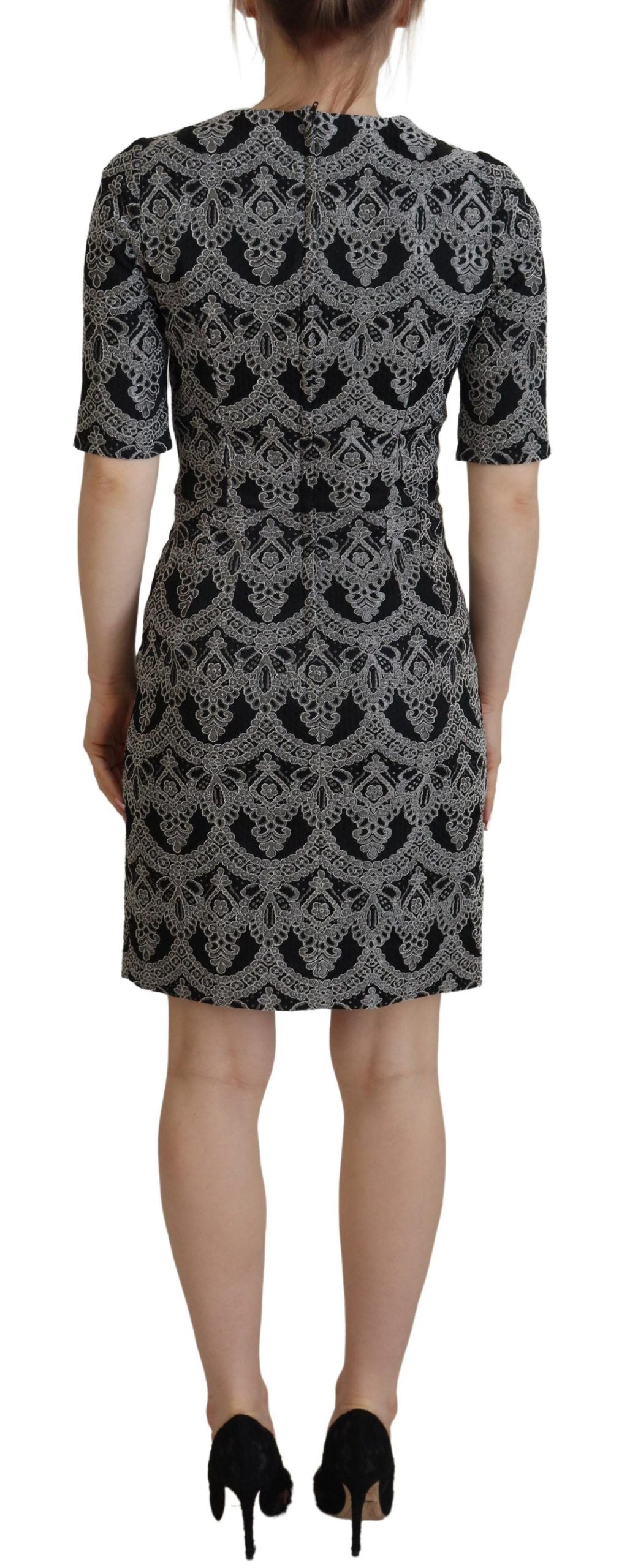 Dolce & Gabbana Elegant Jacquard Bodycon Shift Dress Dolce & Gabbana