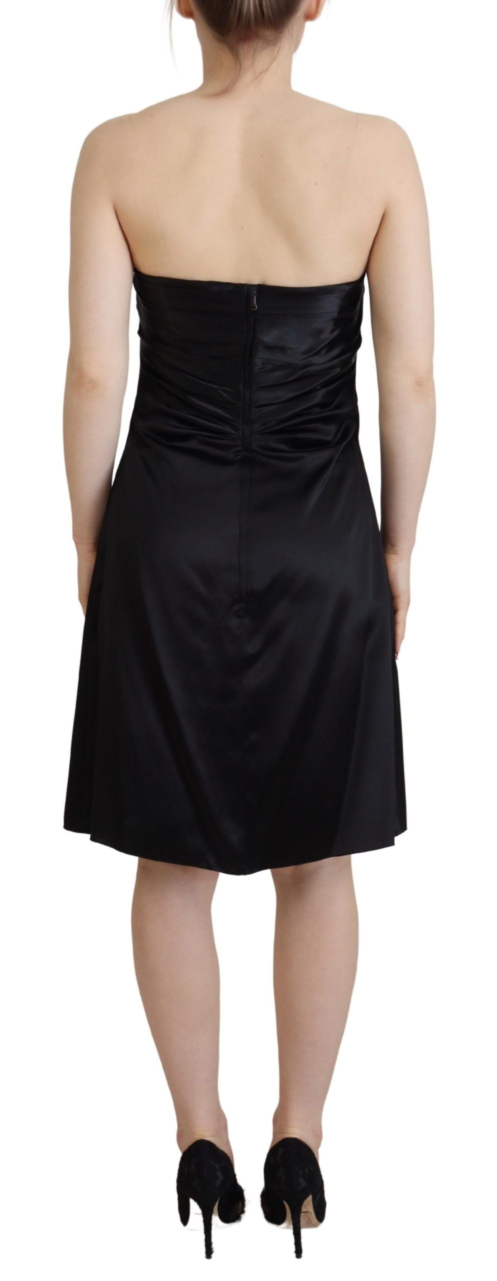 Dolce & Gabbana Elegant Black Silk Mini Sleeveless Dress Dolce & Gabbana