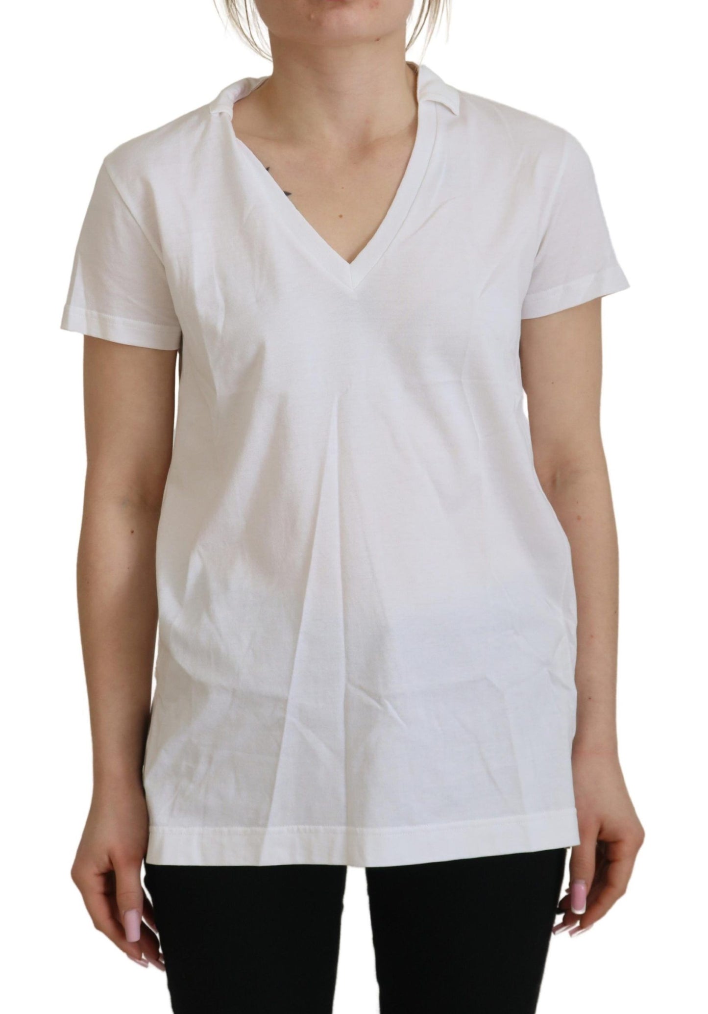 Dolce & Gabbana Elegant White Cotton Top Tee Dolce & Gabbana