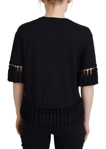 Dolce & Gabbana Elegant Black Cotton Short Sleeve Tee Dolce & Gabbana