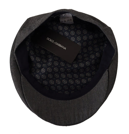 Dolce & Gabbana Elegant Gray Newsboy Hat Dolce & Gabbana