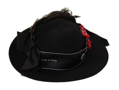 Dolce & Gabbana Elegant Wide Brim Black Hat Dolce & Gabbana