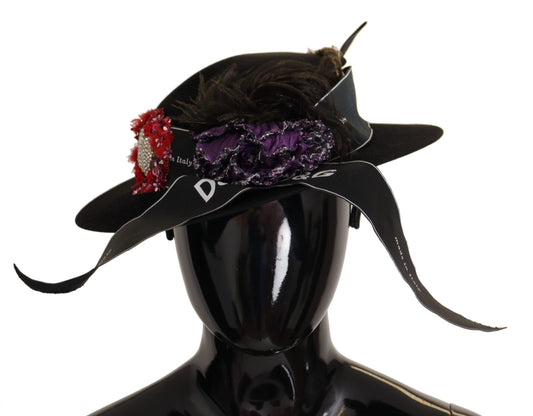 Dolce & Gabbana Elegant Wide Brim Black Hat Dolce & Gabbana