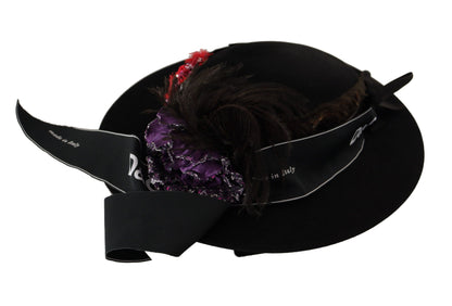 Dolce & Gabbana Elegant Wide Brim Black Hat Dolce & Gabbana