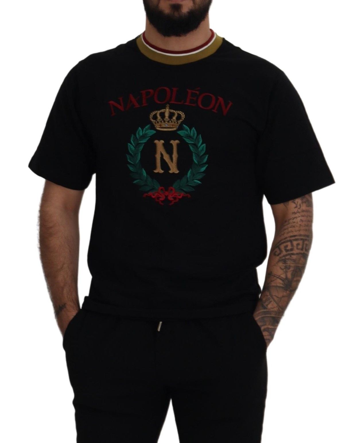 Dolce & Gabbana Iconic Black Cotton Crew Neck Tee Dolce & Gabbana