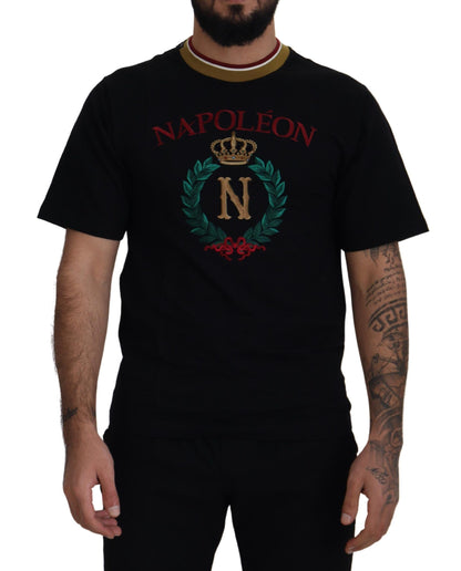 Dolce & Gabbana Iconic Black Cotton Crew Neck Tee Dolce & Gabbana