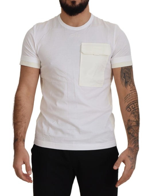 Dolce & Gabbana Elegant White Cotton Tee with DG Chest Pocket Dolce & Gabbana