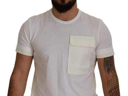 Dolce & Gabbana Elegant White Cotton Tee with DG Chest Pocket Dolce & Gabbana