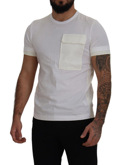 Dolce & Gabbana Elegant White Cotton Tee with DG Chest Pocket Dolce & Gabbana