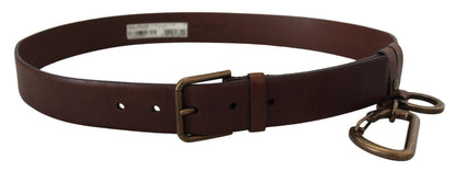 Dolce & Gabbana Elegant Brown Leather Belt with Metal Buckle Dolce & Gabbana