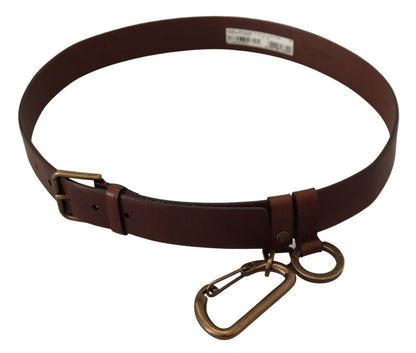 Dolce & Gabbana Elegant Brown Leather Belt with Metal Buckle Dolce & Gabbana