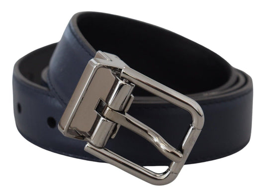 Dolce & Gabbana Elegant Blue Calf Leather Belt Dolce & Gabbana